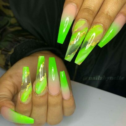 Green Ombre Nails