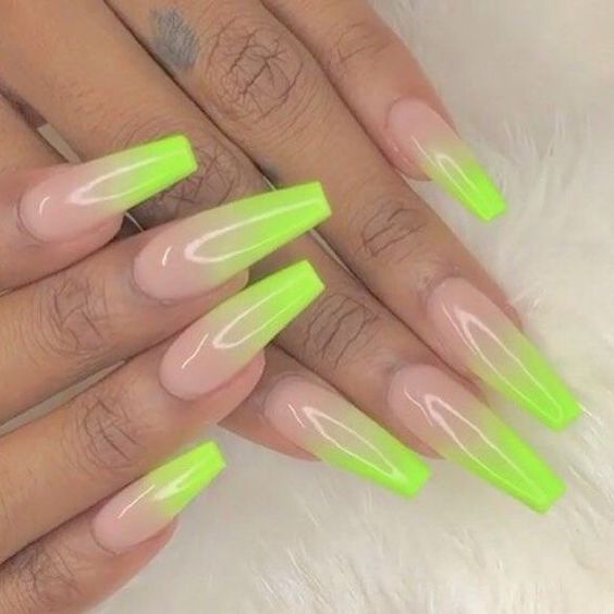 Green Ombre Nails