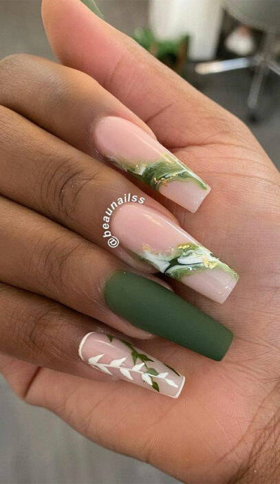 Green Ombre Nails