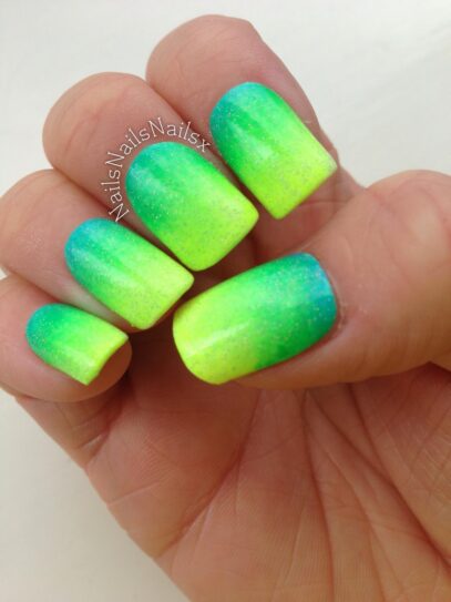 Green Ombre Nails