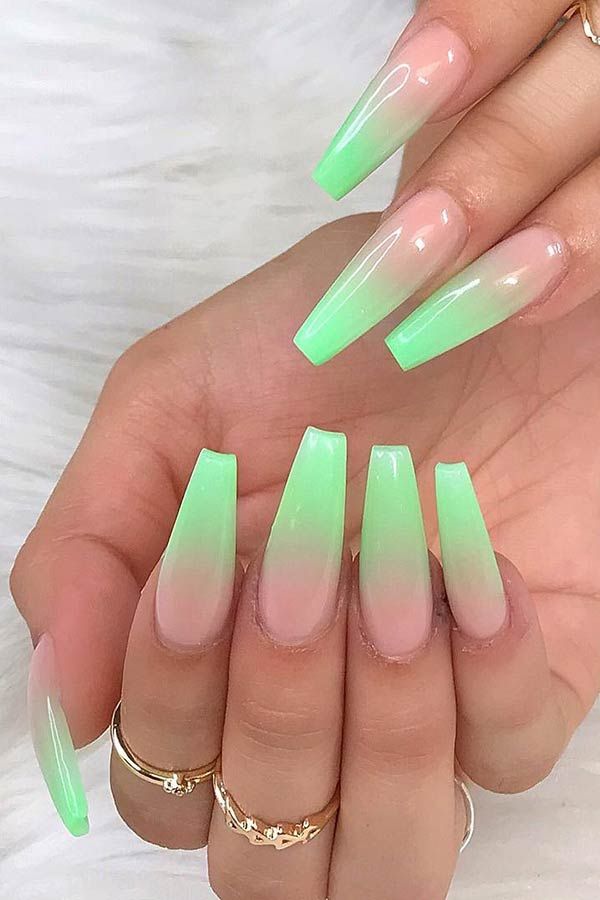 Green Ombre Nails