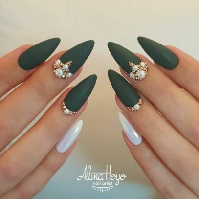Green Prom Nails