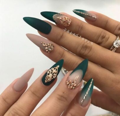 Green Prom Nails