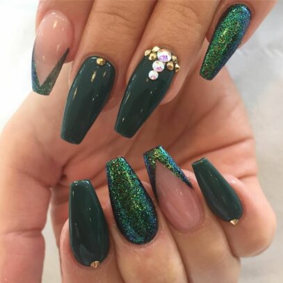 Green Prom Nails
