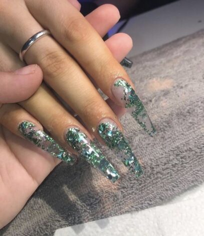 Green Prom Nails
