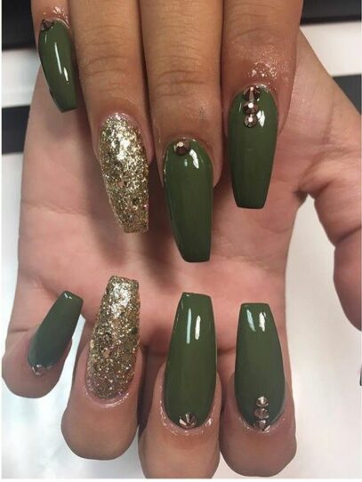 Green Prom Nails