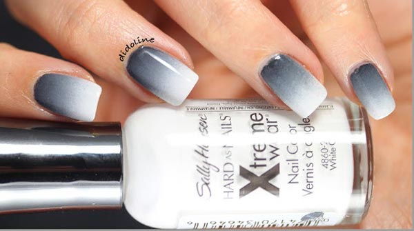 Grey And White Nails