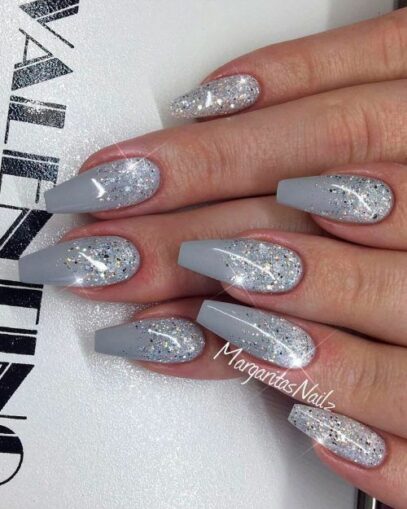 Grey Ombre Nails