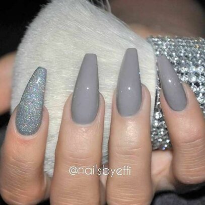 Grey Prom Nails