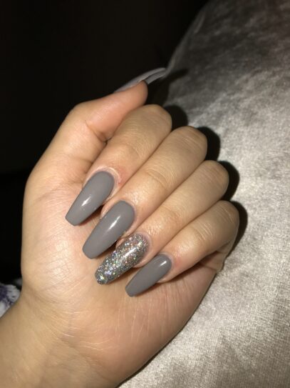Grey Prom Nails
