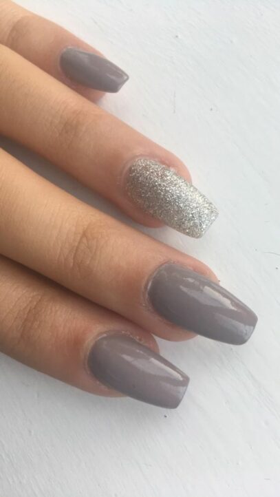 Grey Prom Nails