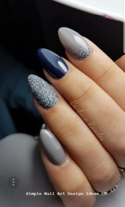 Grey Prom Nails