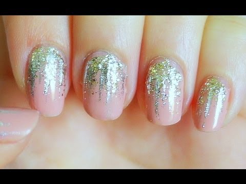 Half Glitter Nails