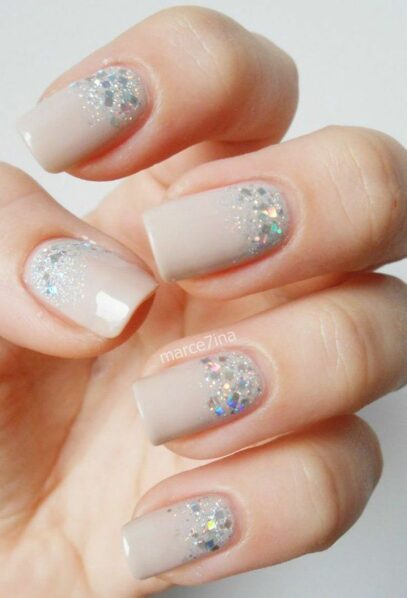 Half Glitter Nails