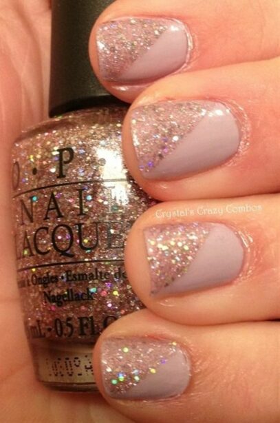 Half Glitter Nails