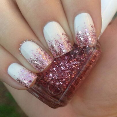Half Glitter Nails
