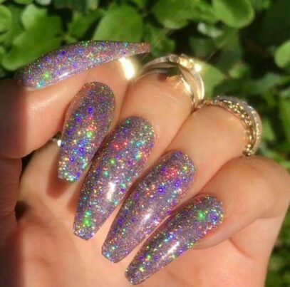 Holographic Glitter Nails