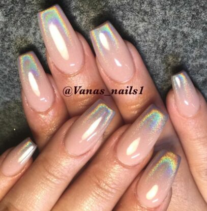 Holographic Ombre Nails