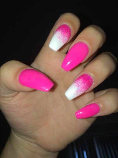Hot Pink Ombre Nails