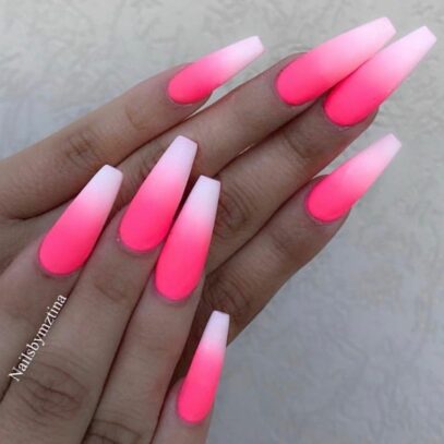 Hot Pink Ombre Nails