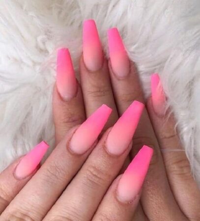Hot Pink Ombre Nails