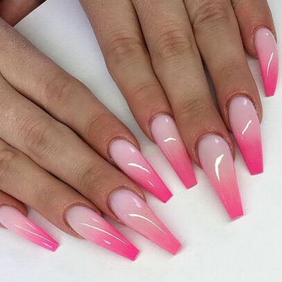 Hot Pink Ombre Nails