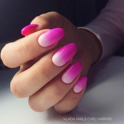 Hot Pink Ombre Nails