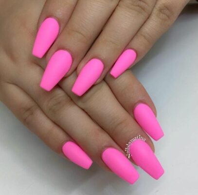 Hot Pink Prom Nails