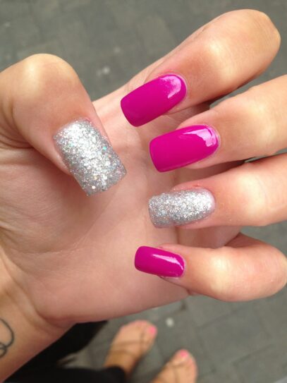Hot Pink Prom Nails