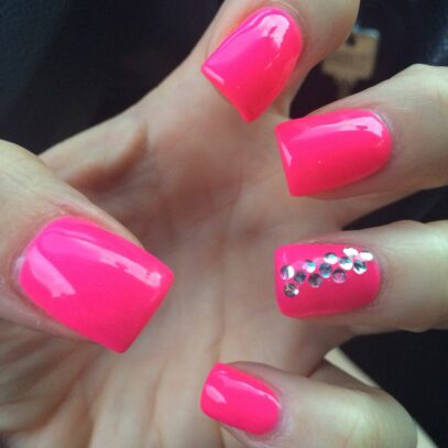 Hot Pink Prom Nails