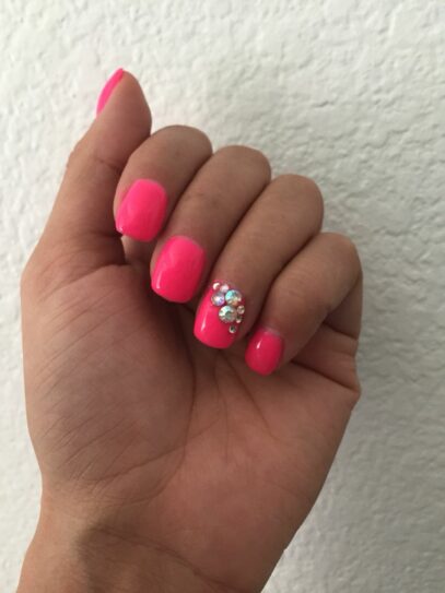 Hot Pink Prom Nails