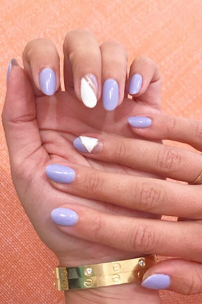 Lavender And White Nails