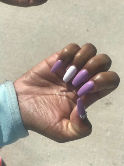 Lavender And White Nails