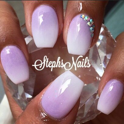 Lavender And White Nails