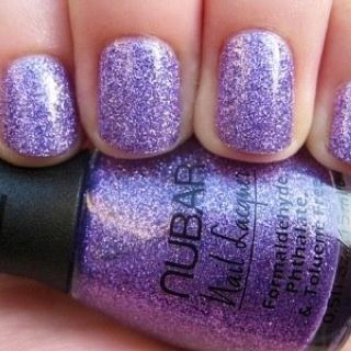 Lavender Glitter Nails
