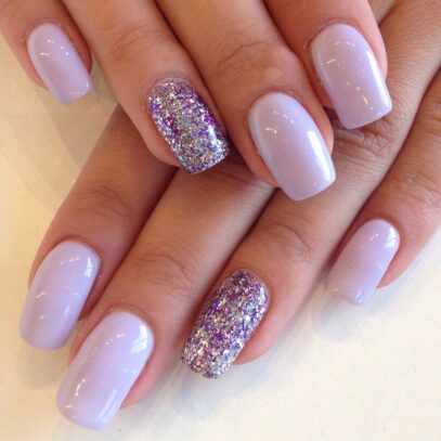 Lavender Glitter Nails