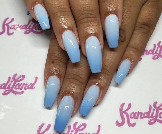 Light Blue And White Nails