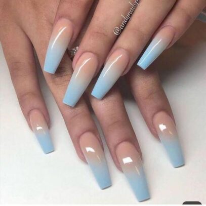Light Blue Ombre Nails