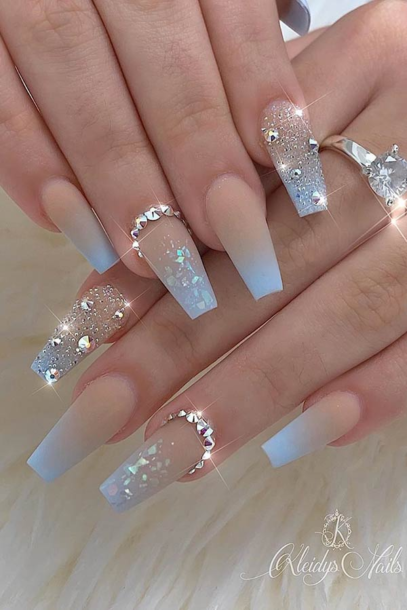 Light Blue Ombre Nails