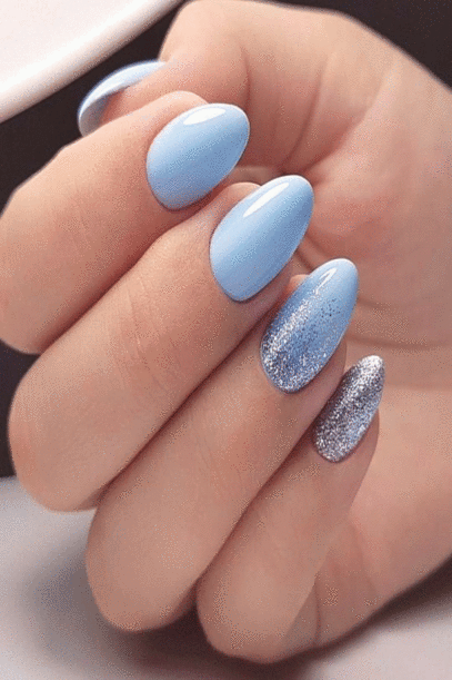 Light Blue Prom Nails