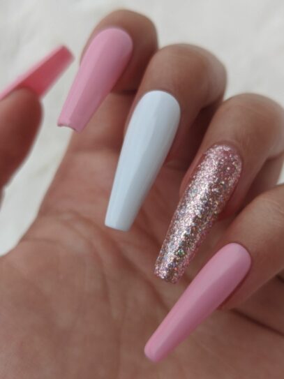 Light Pink And White Nails