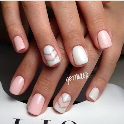 Light Pink And White Nails