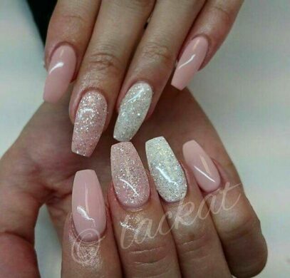 Light Pink And White Nails