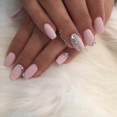 Light Pink Prom Nails