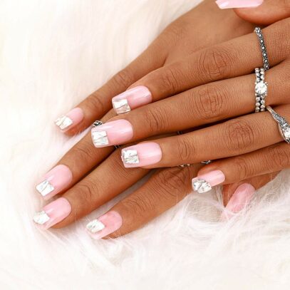 Light Pink Prom Nails