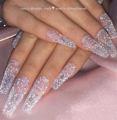 Long Glitter Nails