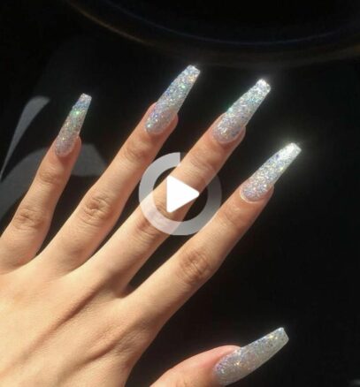 Long Glitter Nails