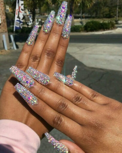 Long Glitter Nails