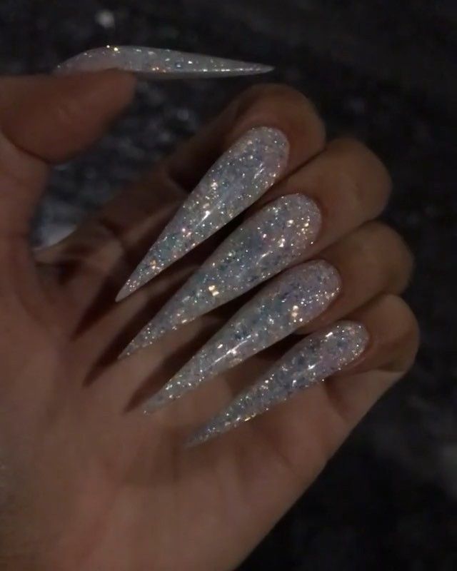 Long Glitter Nails