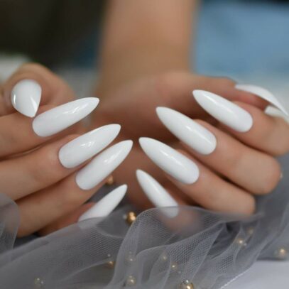 Long White Nails